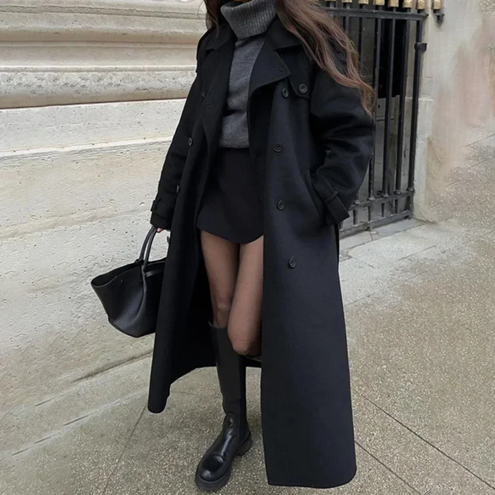 الخريف الربيع ملابس خارجية غير رسمية معطف ربيع الخريف 132 سنتيمتر ، M 133 سنتيمتر ، L 134 سنتيمتر النساء معاطف البني معطف فضفاض ملابس يومية