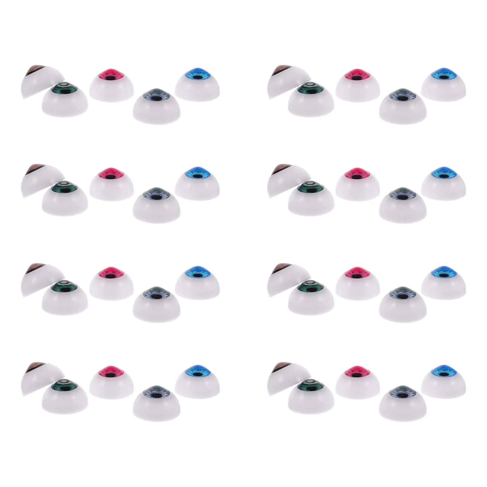 50 pçs suprimentos olhos artificiais brinquedos de halloween metade globo ocular adereços acrílico material diy para lentes de contato coloridas