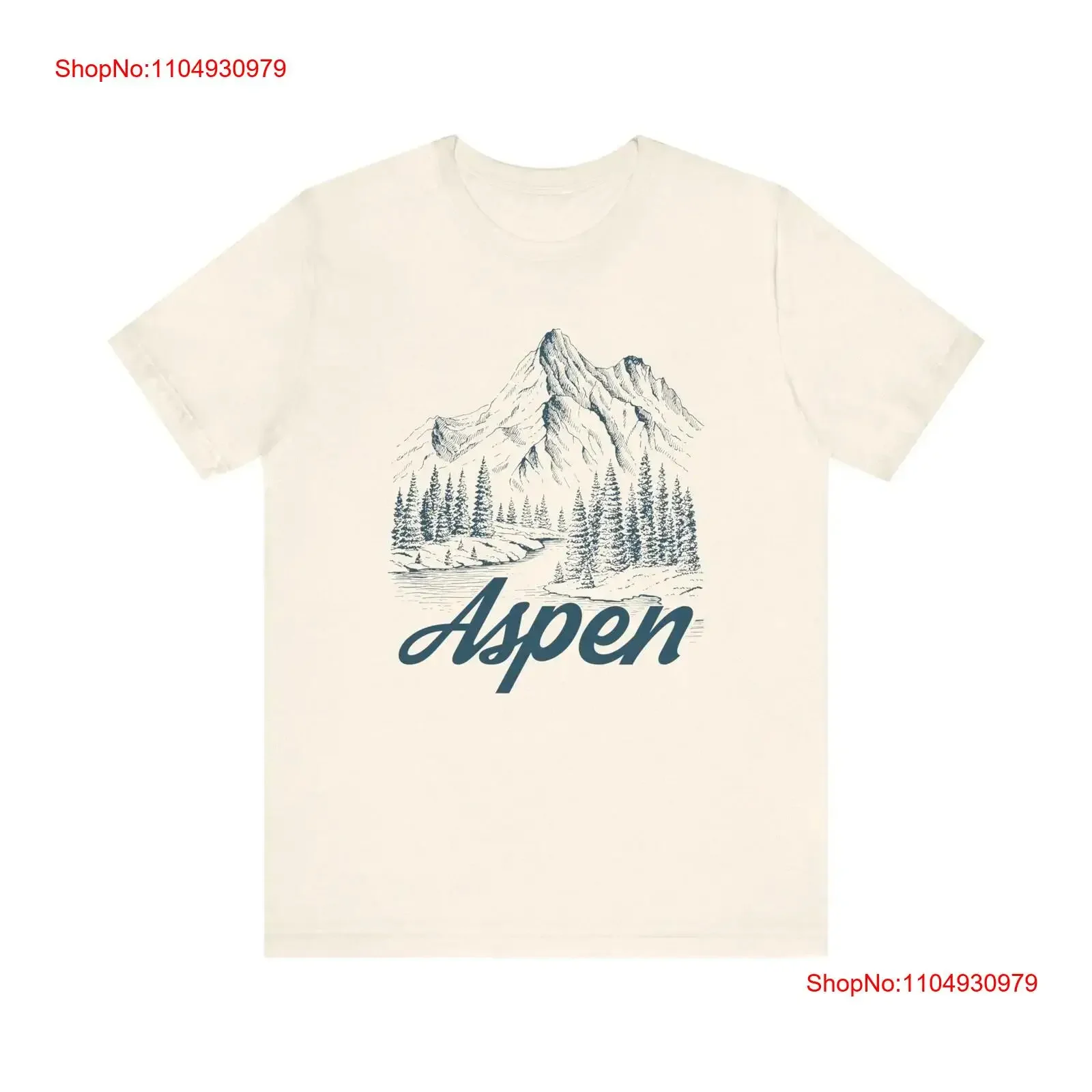 

Aspen Colorado T Shirt Mountain Illustration vintage Washed graphic Casual Stretched Soft streetwear Top For Everyday Wear