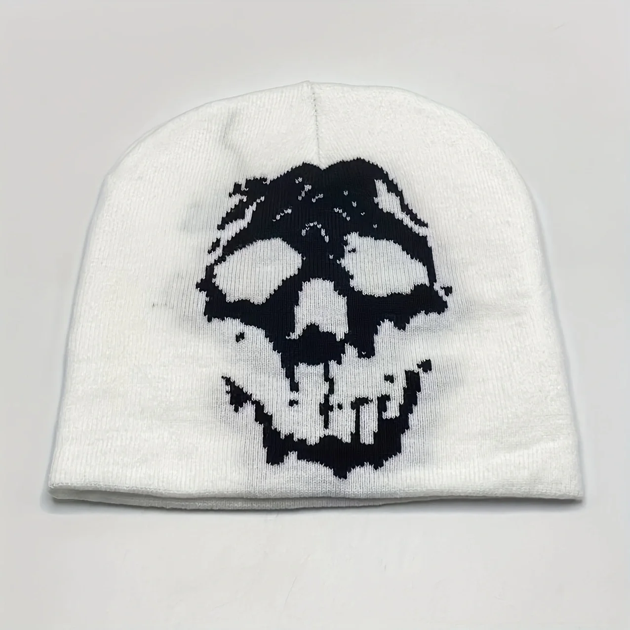 1PC skull jacquard knitted hat, personalized street cold hat, unisex, suitable for daily leisure, outdoor sports, when the holid