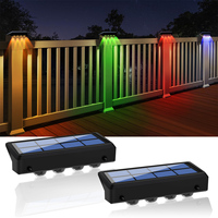 Solar Fence Lights Outdoor Waterproof RGB Color Changing/Warm White LED Solar Step Lights Outdoor Wall Lights IP65 Waterproof