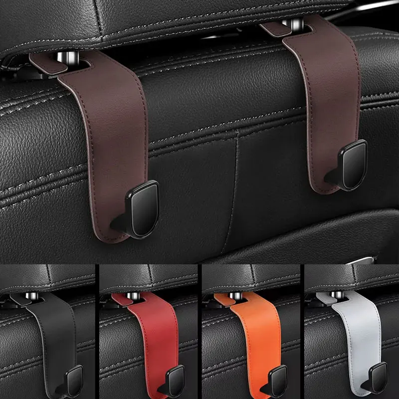 Hidden Car Headrest Hooks Wear-Resistant Car Rear Row Hooks Auto Back Seat Hooks Headrest Multi-functional Soft Hanging Hooks
