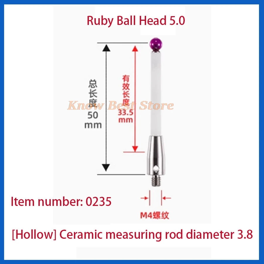 1PCS CNC machine probe dedicated M4 ruby ceramic measuring needle A-5000-3709/3712 Renishaw 6.0mm