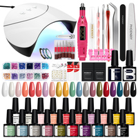 Nail Gel Kit 20 PCS Gel Nail Polish Set With 36W Nail Lamp Dryer Semi permanent Gel Varnish Set Professional Manicure Tools Set