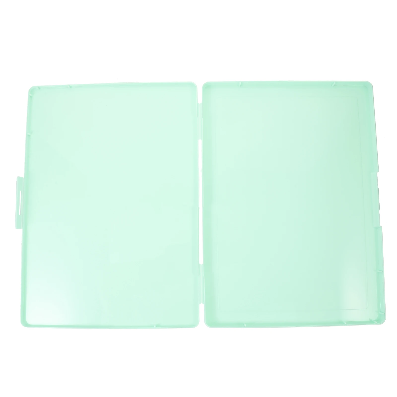 

File Storage Box Plastic Document Holder Photo Cards Organizer Name Green Desk Office