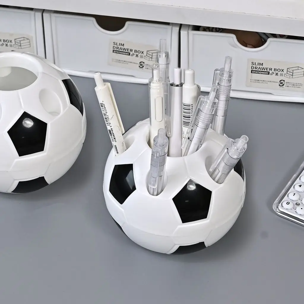 Football shape pen holder multi-hole multi-function large capacity student desktop storage box for stationery