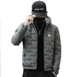 Men's warm jacket winter parka cotton coat thick down cotton coat short cotton coat men's fashion hooded jacket coat 2024