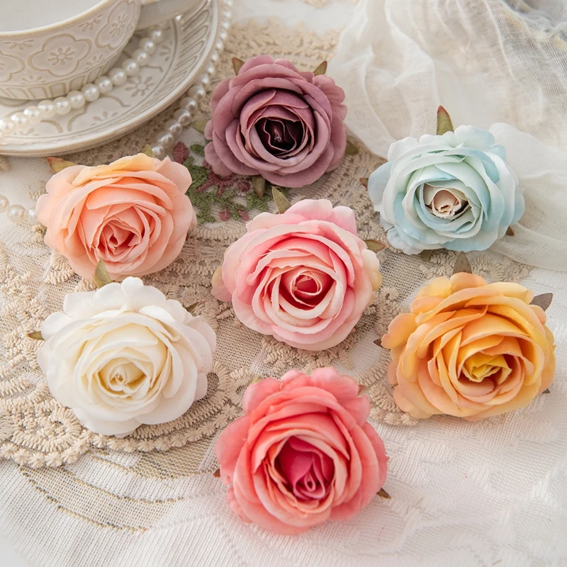 50/100 Stück Künstliche Blumen Flanell-Rosen Seidenblumen für Heimdekoration, Tischdekoration, Kränze, Hochzeits- und Brautornamente, Kopfschmuck, DIY-Geschenkbox-Requisiten – Detail 3