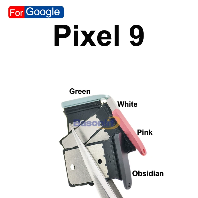 Basonlif Obsidian Porcelain Hazel Sim Card SIM Tray Holder For Google Pixel 9 9Pro XL 9 PRO Replacement Parts