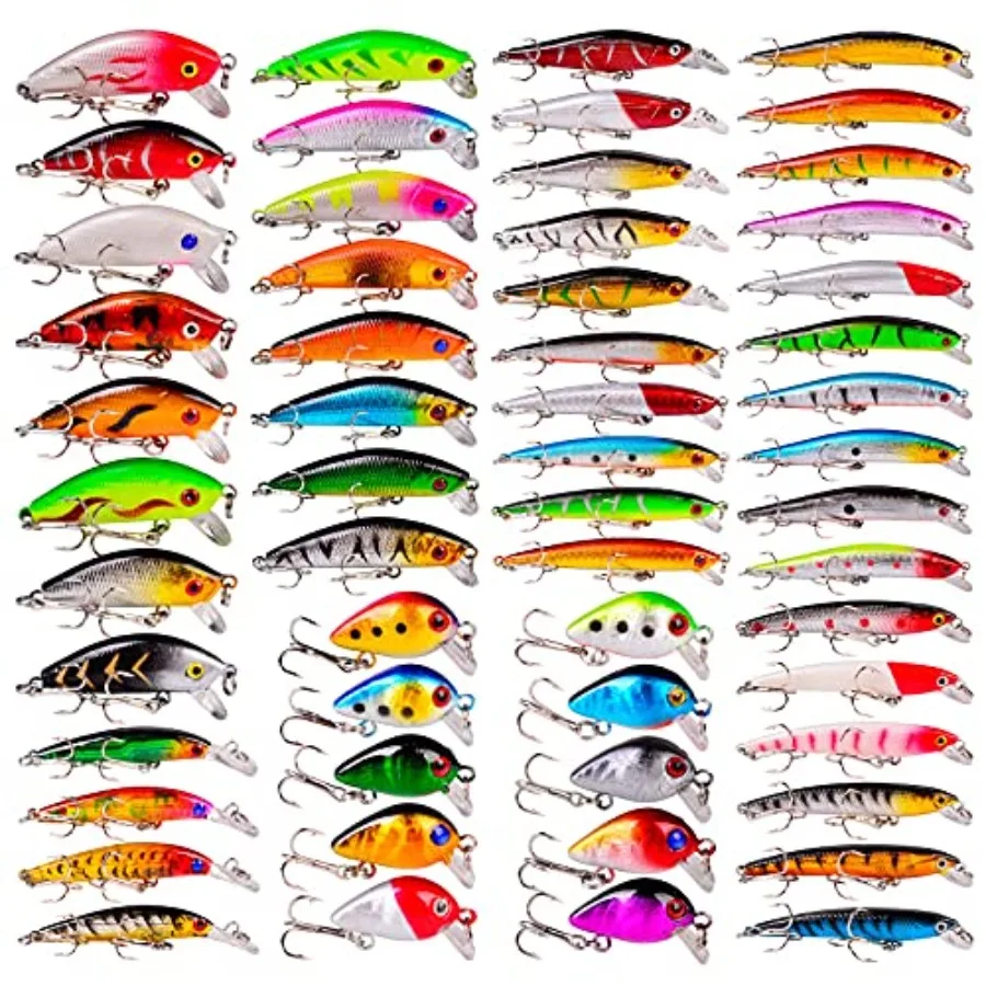 

Bass Fishing Lures Kit Set Topwater Hard Baits Minnow Crankbait Pencil VIB Swimbait for Bass Pike Fit Saltwater and Freshwater