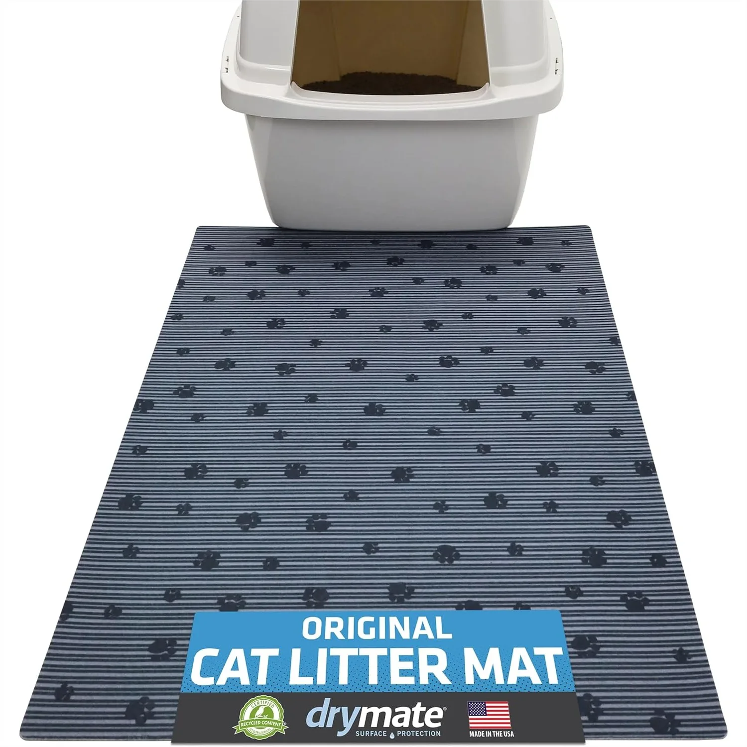 

Cat Litter Box Mat, Absorbent & Urine-Proof with Non-Slip Backing, Machine Washable, Soft on Paws, Gray 20x28