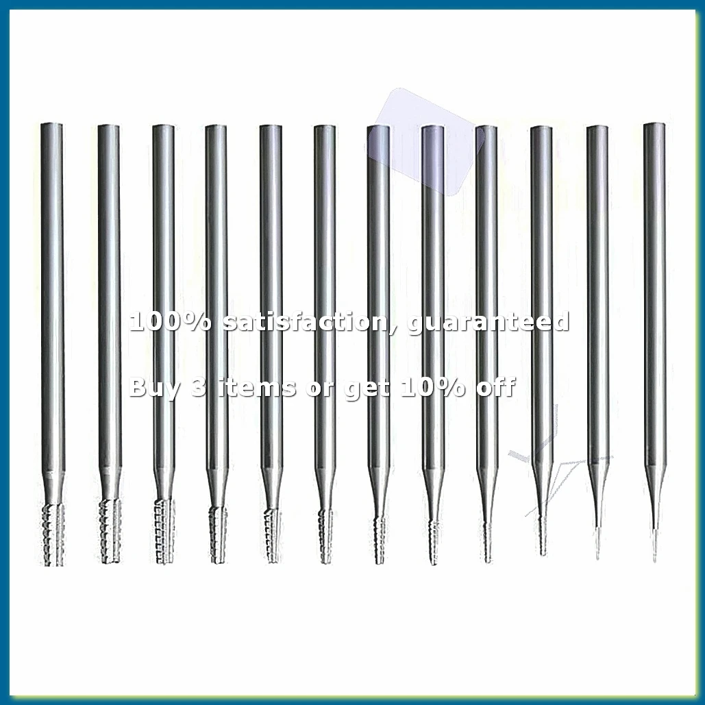 12Pcs Jewerly Burr Sets -3/32Inch Shank Cone Tapered -Cut Shape Lapidary Burr Jewelry Engraving Bits Carving Tools-AD33