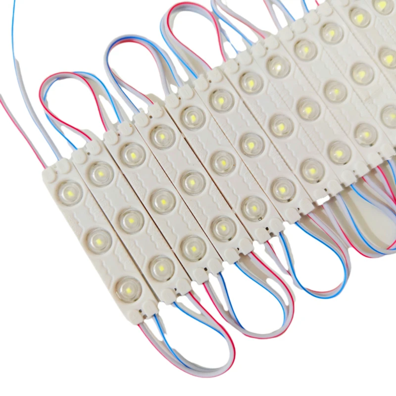 20개/세트 DC12V 2835 SMD 3 LED 모듈 방수 IP67 장식용 2835 하드 스트립 바 라이트 램프 화이트 레드 그린 블루