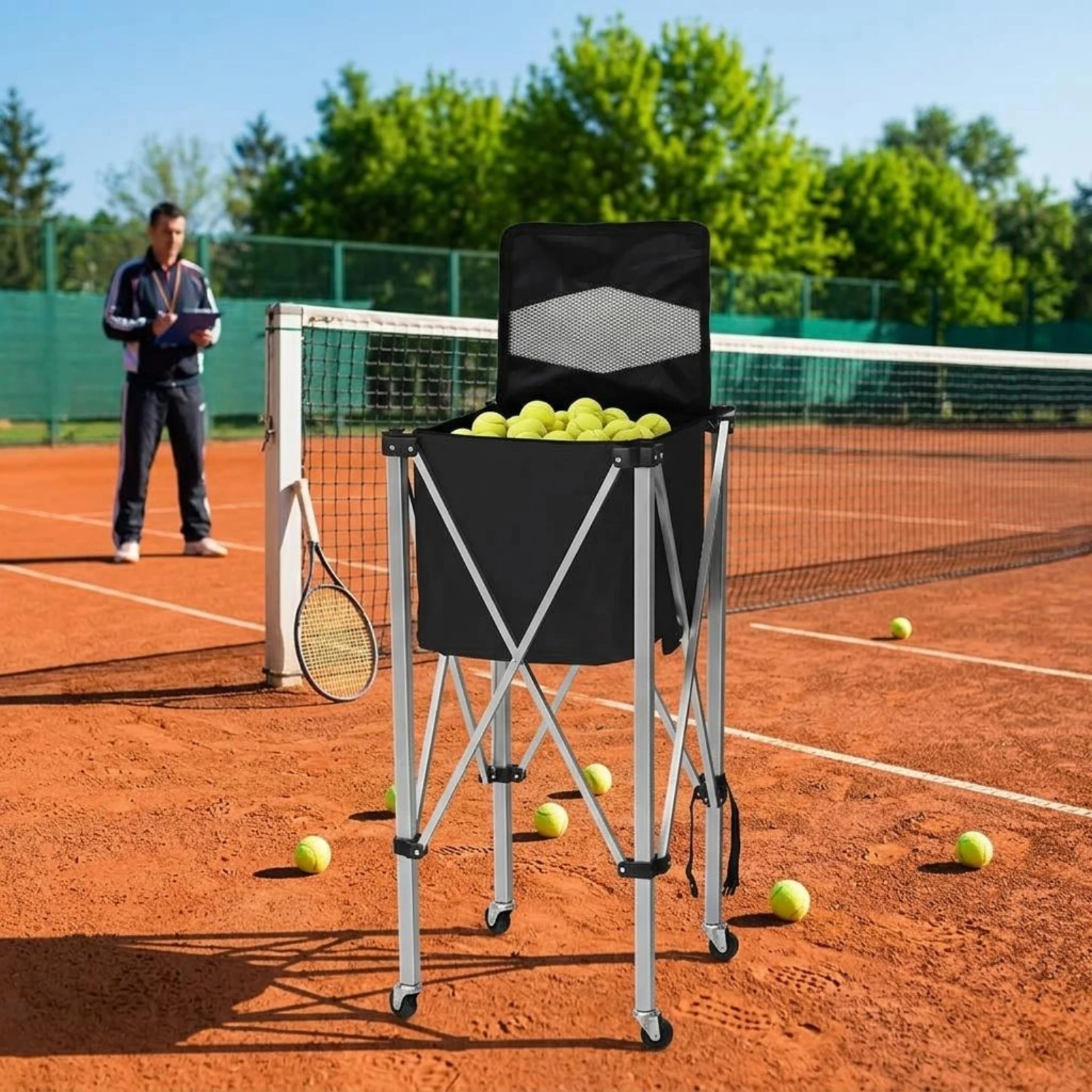 Корзина-тележка с сетчатой кры – обзор и цена Sports Equipment Wagon