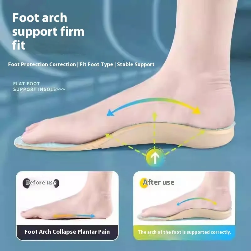 

Orthotic Insoles Flat Feet Correction Foot Arch Support Insert Overpronation X/O Legs Adults Adjustable Posture Pain Relief Shoe