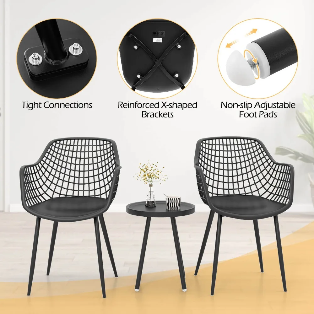 طقم مكون من 3 قطع من فناء بيسترو طقم طاولات وكراسي شديدة التحمل لجميع الأحوال الجوية مكون من قطعتين #6