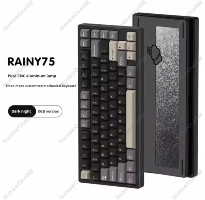 

RAINY75 Mechanical Keyboard Aluminium Alloy Tri Mode RGB Wireless Customized Hot-swap Keyboard RGB GASKET Pc Accessories Gifts