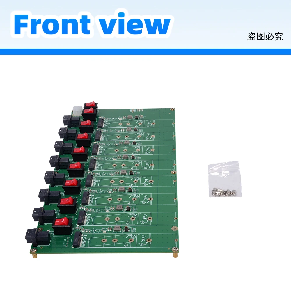 ADT-Link 8-Port M.2 NVMe SSD Test Board Expansion Card High Temp Resistant Hot Swap SSD Flashing Custom/ SFF 8643 SFF-8639 Cable