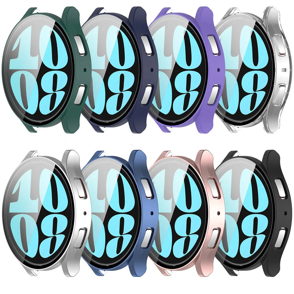Gehäuse abdeckung und Displays chutz folie für Samsung Galaxy Uhr 6 40mm 44mm Rahmen hochwertige PC schlanke Smartwatch Schutz Smart Wat
