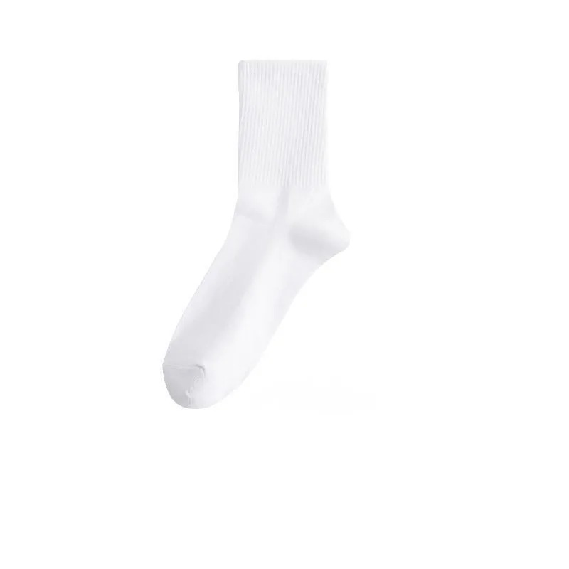 Black Socks for Women Solid Color Mid-Calf Socks Casual Daily Wear Socks - view 2