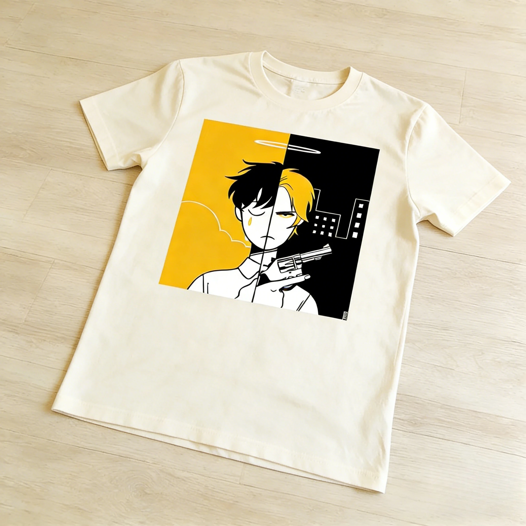 الموز الأسماك Harajuku نمط ACG أنيمي ميرش الوزن الثقيل القطن تي شيرت أنيمي مستوحاة الجرافيك قصيرة الأكمام للجنسين الجرافيك القمصان #3