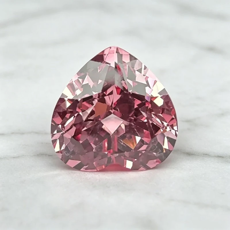 Laborgezüchteter Saphir in Herzform, Sonnenuntergangsrosa, Edelstein für DIY-Schmuck, Ring, Halskette, Ohrringe, mit wählbarem Zertifikat – Detail 4