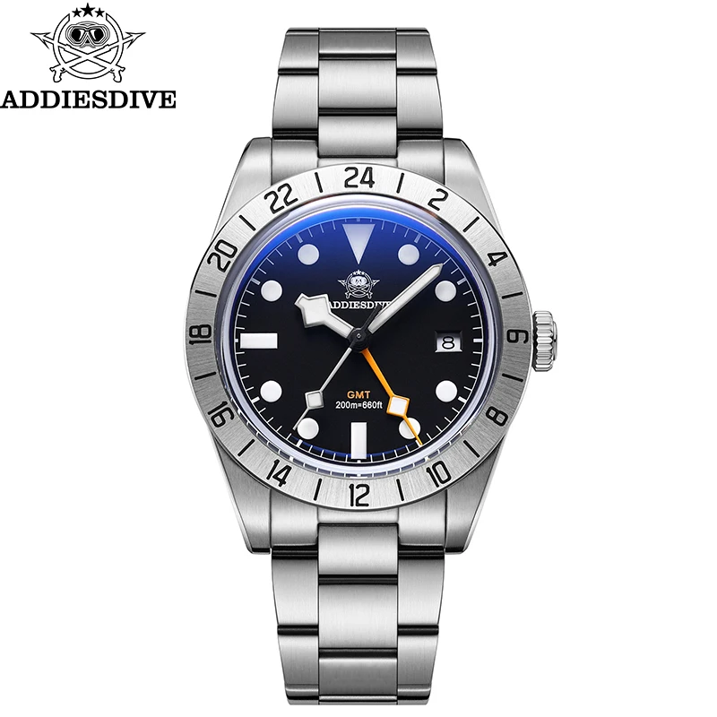 

ADDIESDIVE Men's Luxury Watches Stainless Steel BGW9 Super Luminous Bubble Mirror Glass 20Bar Diving Quartz Watch Reloj Hombre