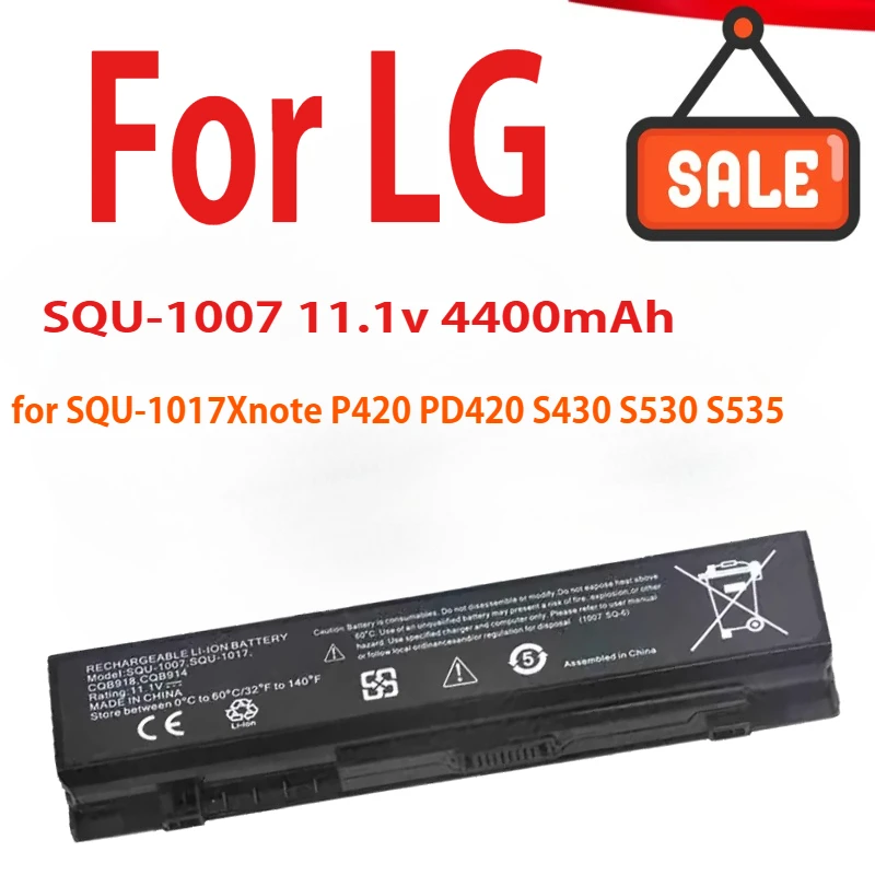 

CQB918 SQU-1007 SQU-1017 Laptop Battery for LG Xnote P420 PD420 S430 S530 S535
