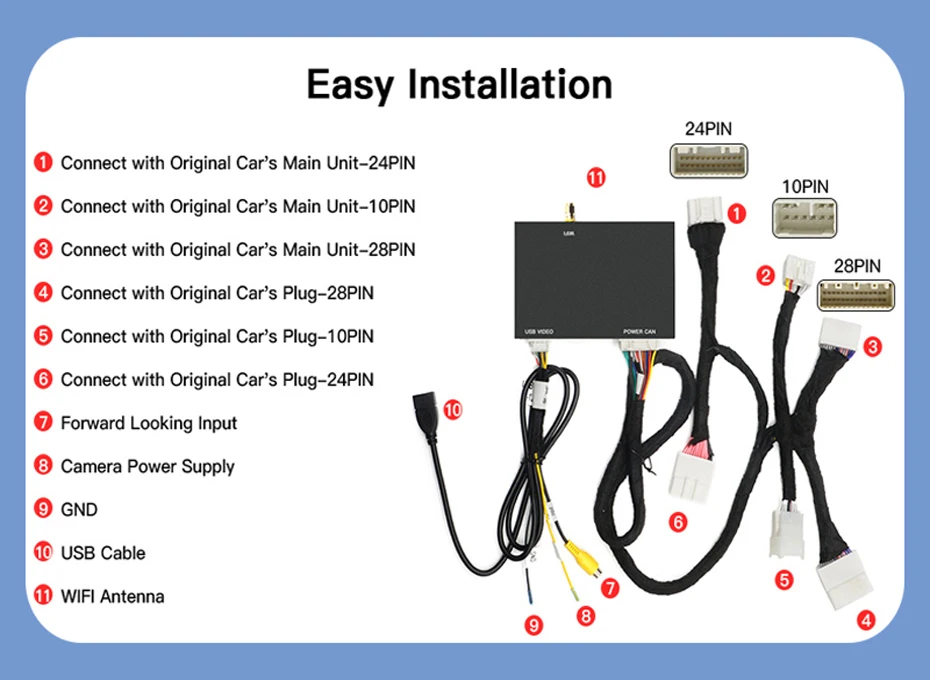 BONROAD Wireless Carplay Android Auto für TOYOTA CHR Corolla Camry Auris Prius RAV4 Avensis Highlander Touch2 Entune 2.0 Decoder – Detail 10