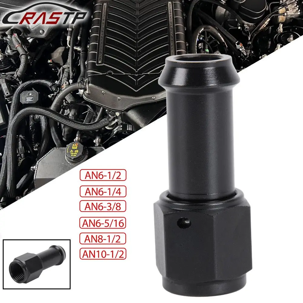 RASTP-Aluminum Alloy Straight Female AN6 AN8 AN10 to 3/8,5/16,1/2,1/4 Barb Swivel Hose Adapter Fitting Black OFI203
