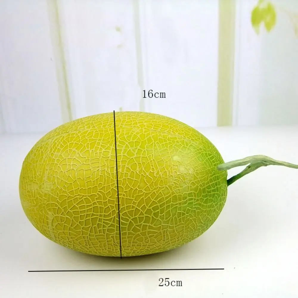 Kid Gift Foam Artificial Cantaloupe Melon Plastic Food Model Fake Cantaloupe Melon Funny Realistic Simulation Fruit Home Decor