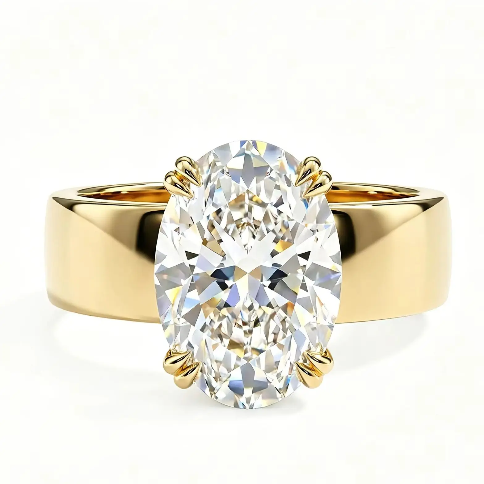 Anillo de moissanita de 4,5 quilates MINWEEN, plata de ley S925, con baño de oro de 18 quilates, ideal como anillo de compromiso, para bodas, fiestas o como regalo de joyería para mujer.