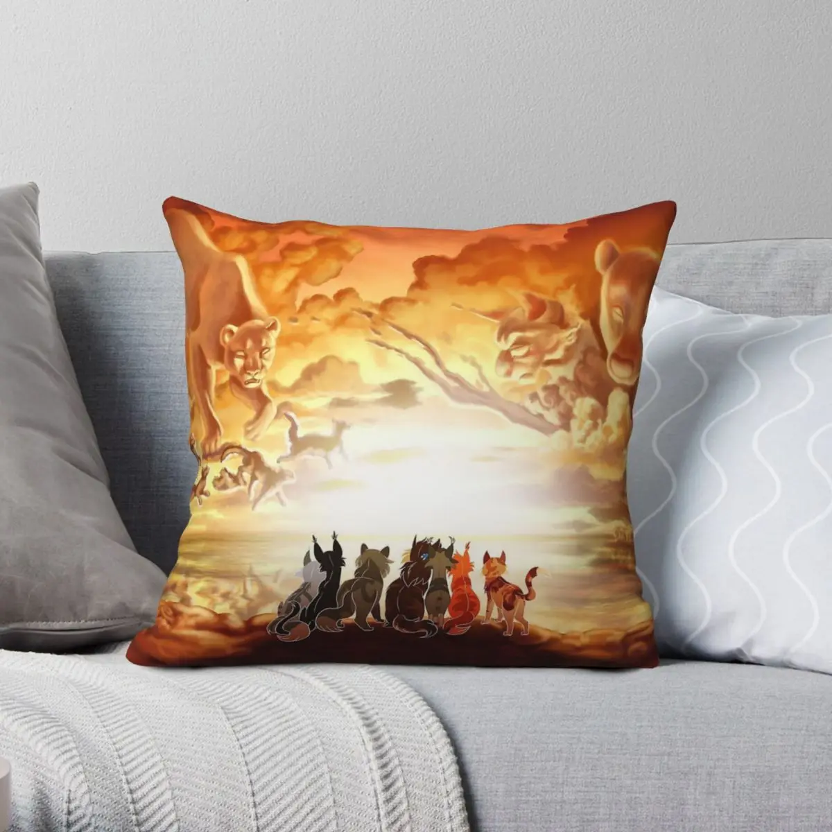 Warrior Cats End Of A Journey Square Pillowcase Polyester Linen Velvet Pattern Decorative Pillow Case Sofa Cushion Case 45x45