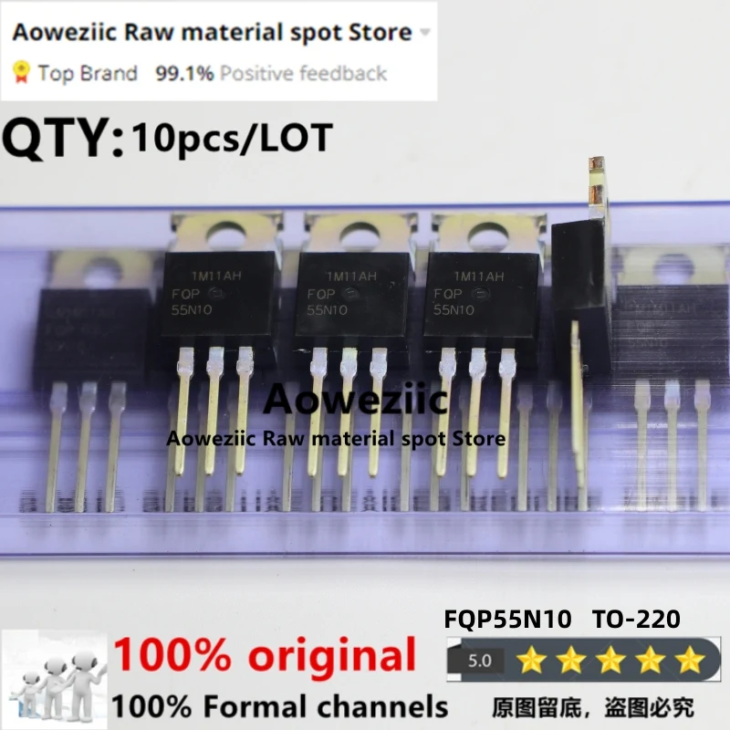 Aoweziic  2019+ 100% New Imported Original  FQP55N10 55N10   TO-220  MOS FET 55A 100V