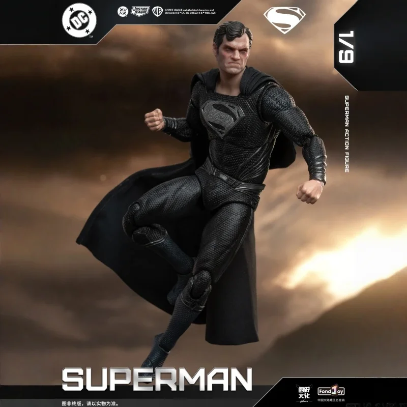 

Fondjoy 1/9 Scale Superman Black Version Battle Damaged Action Figure Collectible Toy Display Model Statue for Fans