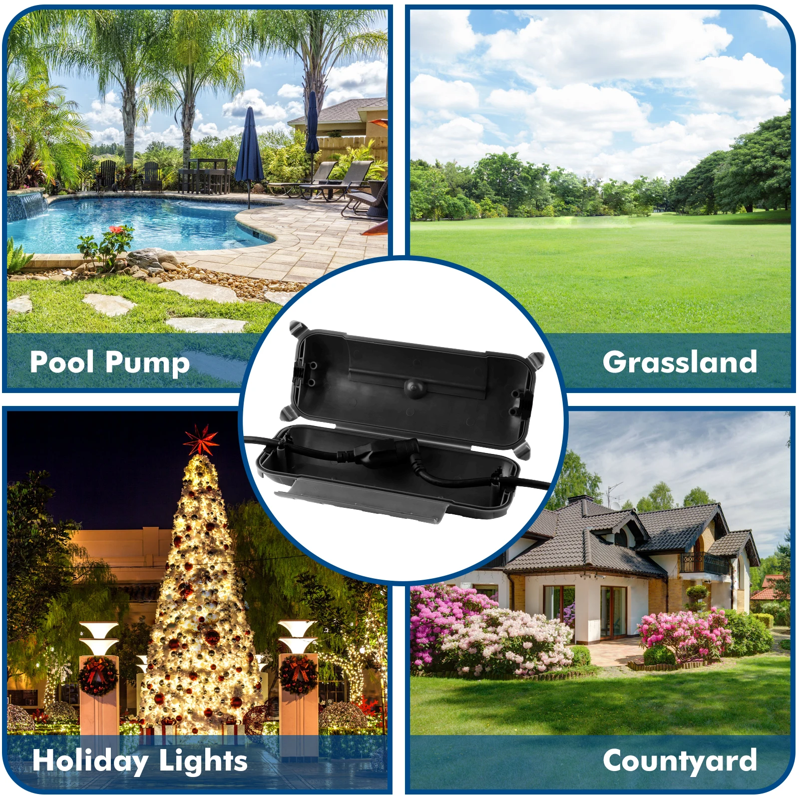 

Outdoor Waterproof Connection Box, Weatherproof Electrical Extension Cord Cover