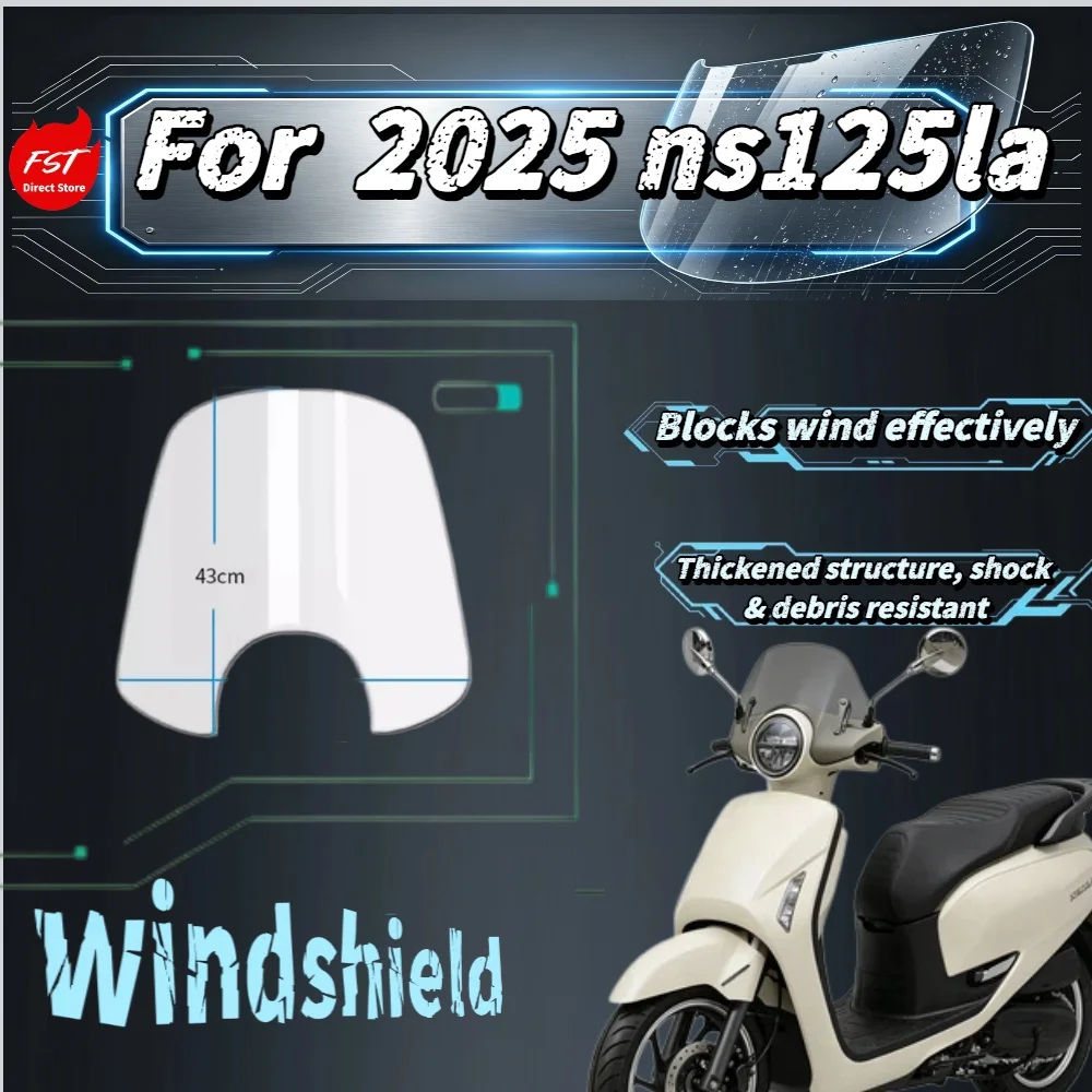 

Для NS125LA 2025: Переднее ветровое стекло, дефлектор от дождя, аксессуары для ретро-скутеров