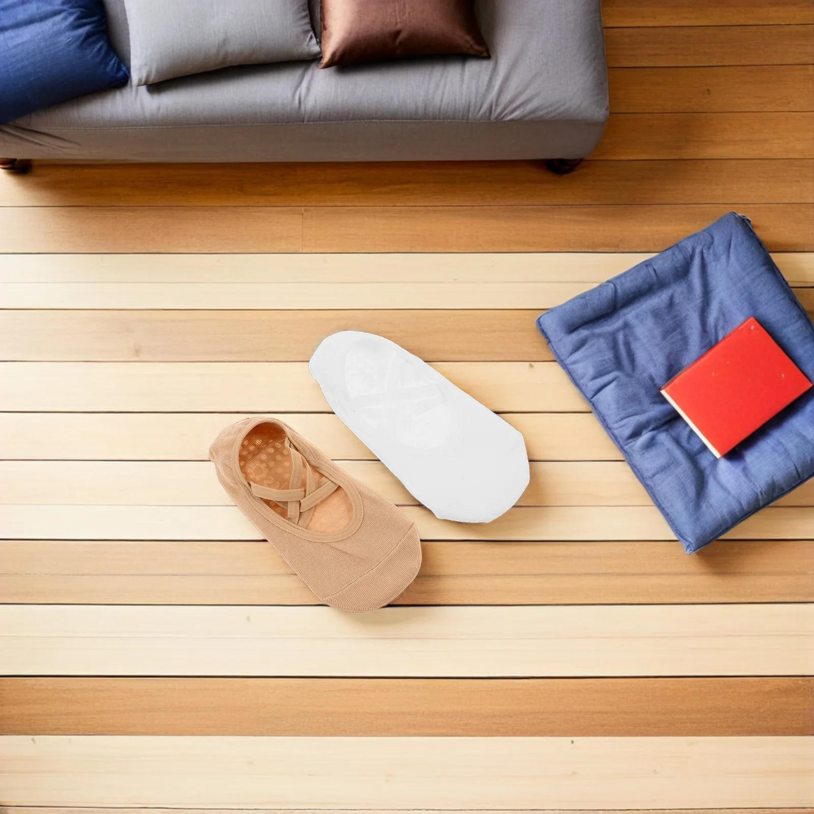 

2pcs 2 Pairs Women Yoga Socks Thick Cotton Nonslip Grip Ballet Pilates Barre Dance Workout Fitness Gripper Socks For