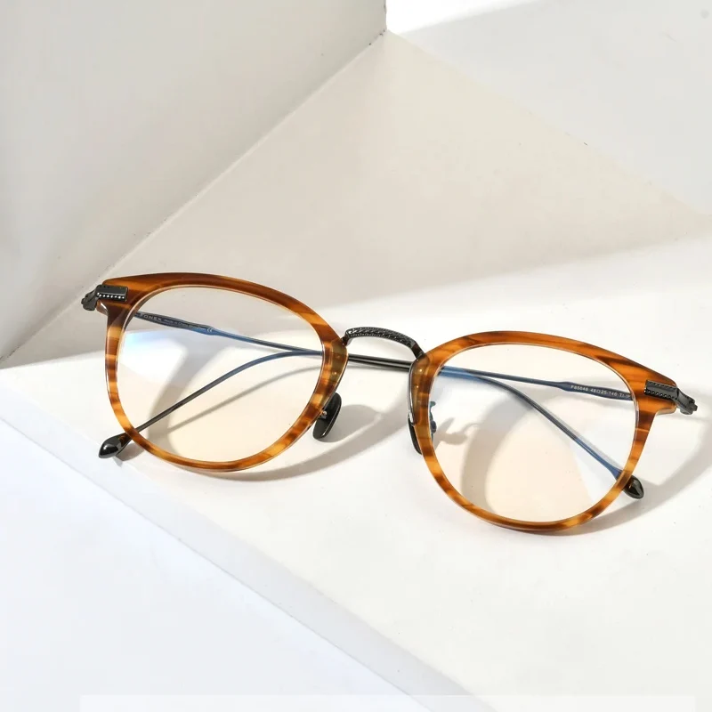 FONEX Occhiali da vista in acetato di titanio Montatura da uomo Design di marca Occhiali da vista quadrati retrò Occhiali da donna Occhiali vintage giapponesi 85648