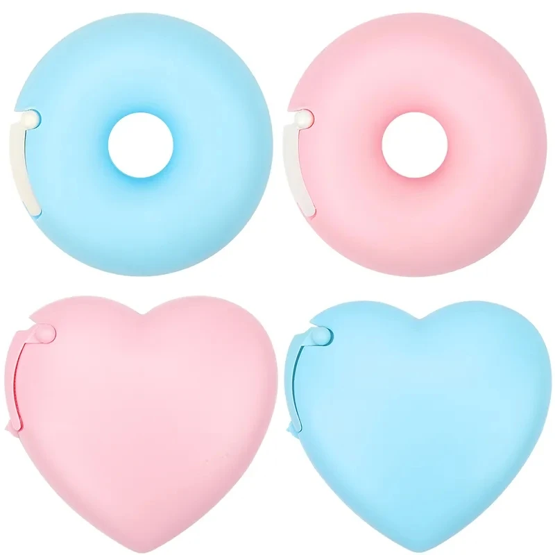 2pcs Eyelash Extension Tape Cutter Round/Heart Cutter Dispenser Adhesive Tape Holder Grafting Eyelash Plastic Tapes Cutting