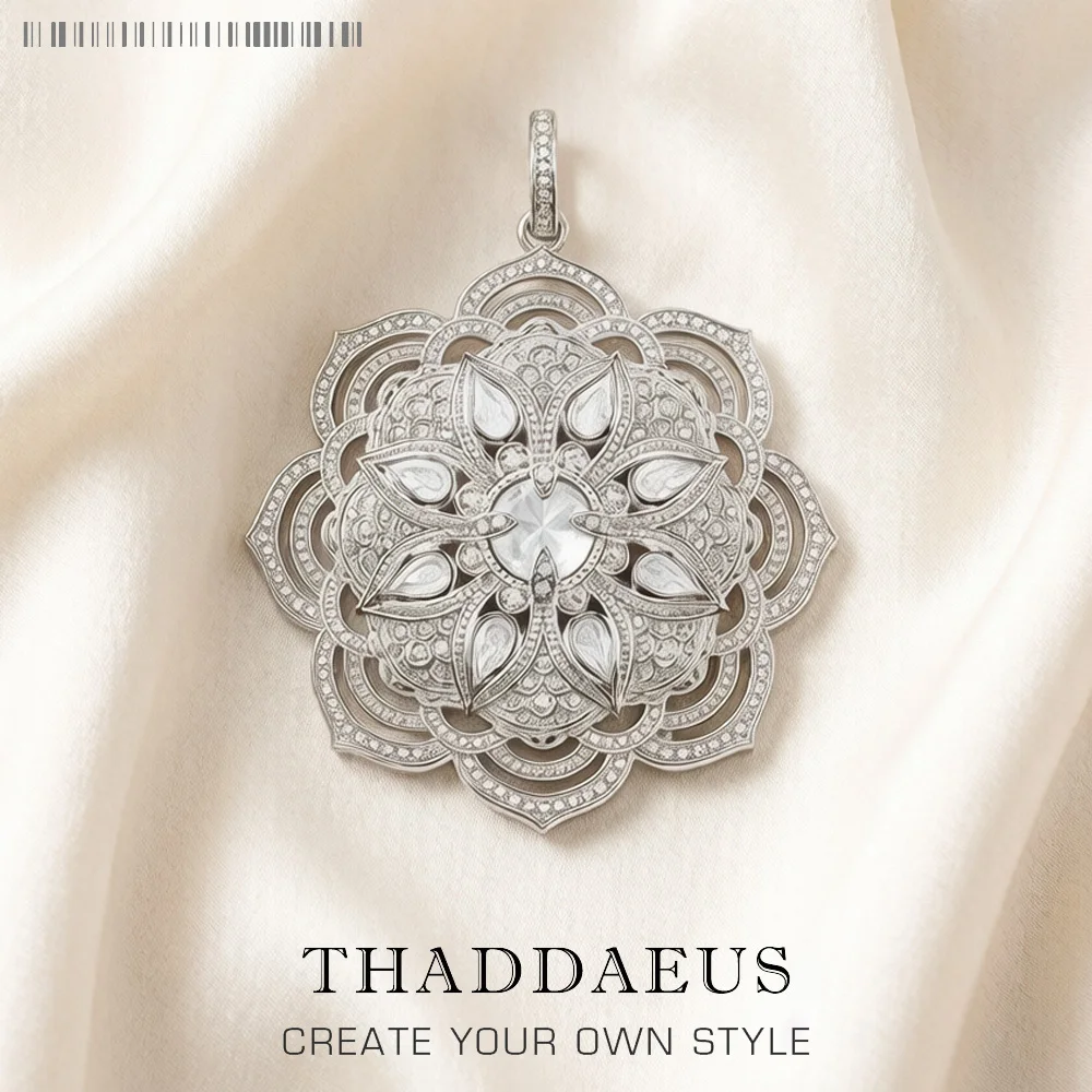 Anhänger, weiße Stoen-Lotusblume, echtes reines 925er-Sterlingsilber, edler Schmuck, Bijoux-Accessoires, romantisches Geschenk für Frauen und Mädchen