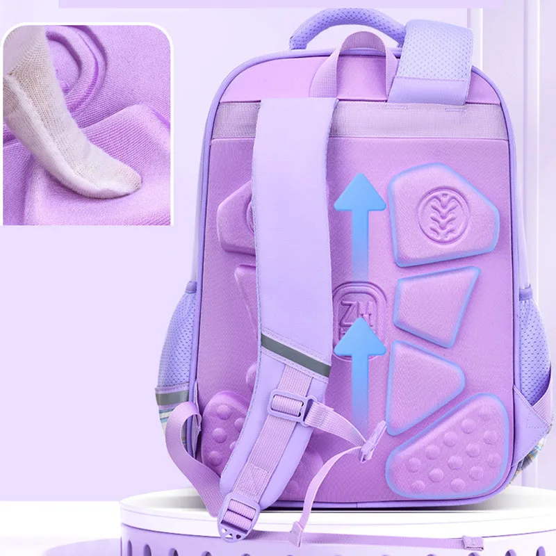 Mochila escolar primária para crianças, bolsa de grande capacidade, coelhinho bonito para meninas, do terceiro ao sexto ano, 2024