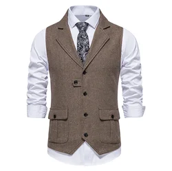 2024 Spring and Autumn New Men's Single-breasted Casual Suit Vest Design High Quality Men's Vest