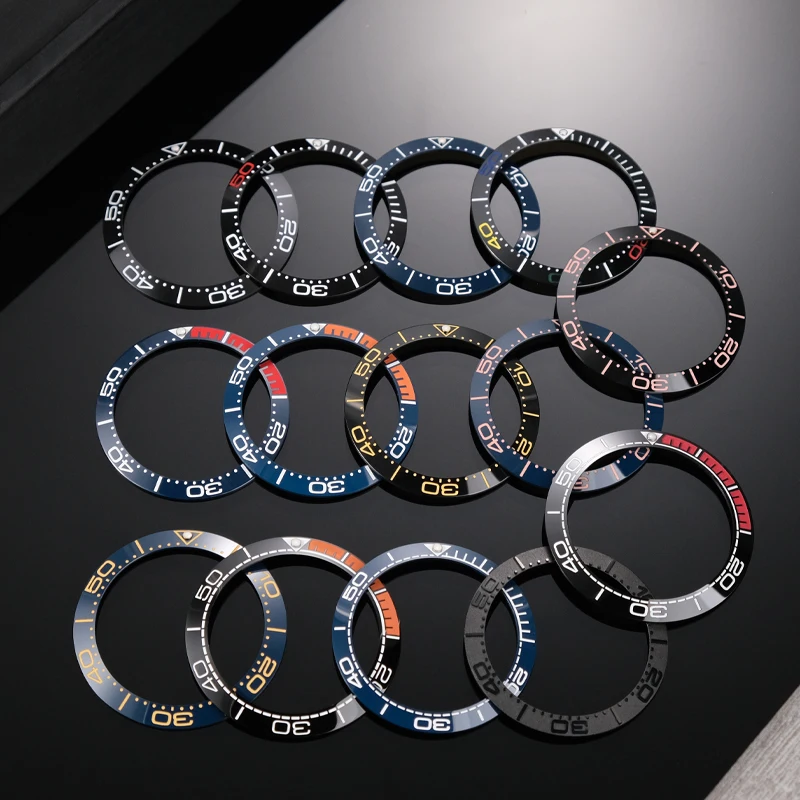 For Omega Seamaster 300 600 Watch Digital Ceramic Scale Ring Omega 210/215 Quarter Orange Watch Outer Ring  Watch Accessories