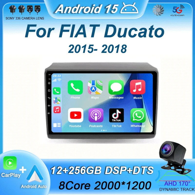 

Android 15 Carplay Auto Car Radio 2 Din For FIAT Ducato Citroen Jumper Peugeot Boxer 2007-2015 Multimedia Video Player Stereo BT