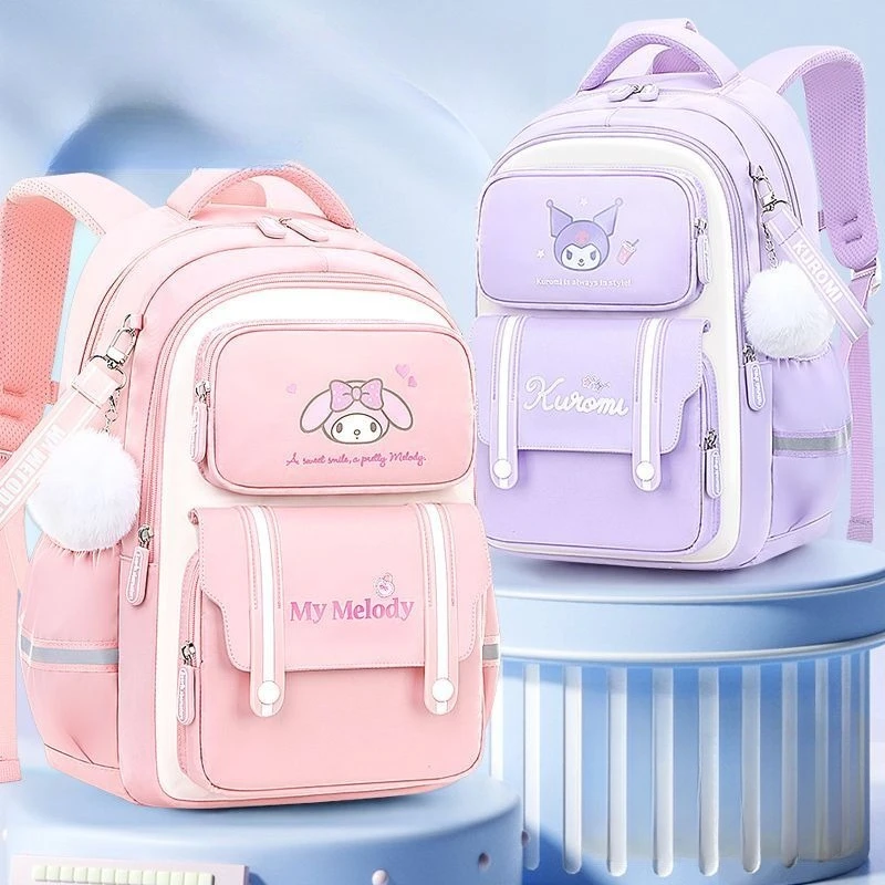 

Аниме-рюкзак Sanrio Hello Kitty с поясничной поддержкой, школьный ранец Hello Kitty, ультратонкий рюкзак большой вместимости для студентов, новинка 2026 года