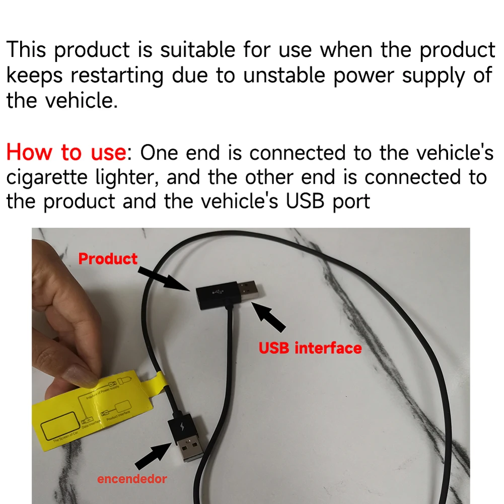 

Кабель питания 12В AI Box с защитой от перезагрузки, беспроводной CarPlay, Android Auto, двухсторонний высокоскоростной кабель питания, USB-порт