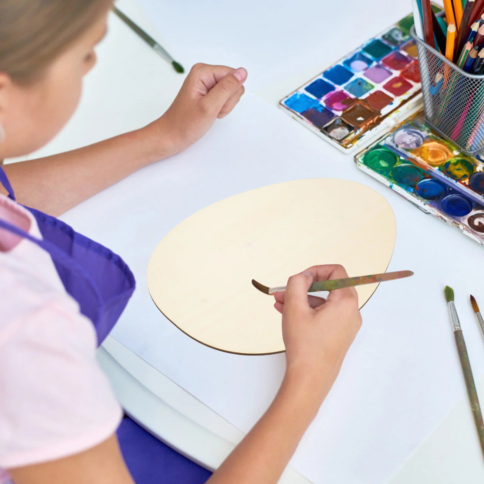 

Colorful Easter Wood Pieces Unfinished Wooden Eggs Cutouts Blank Slice naments DIY Home Decor Sewing Supplies Craft Projects