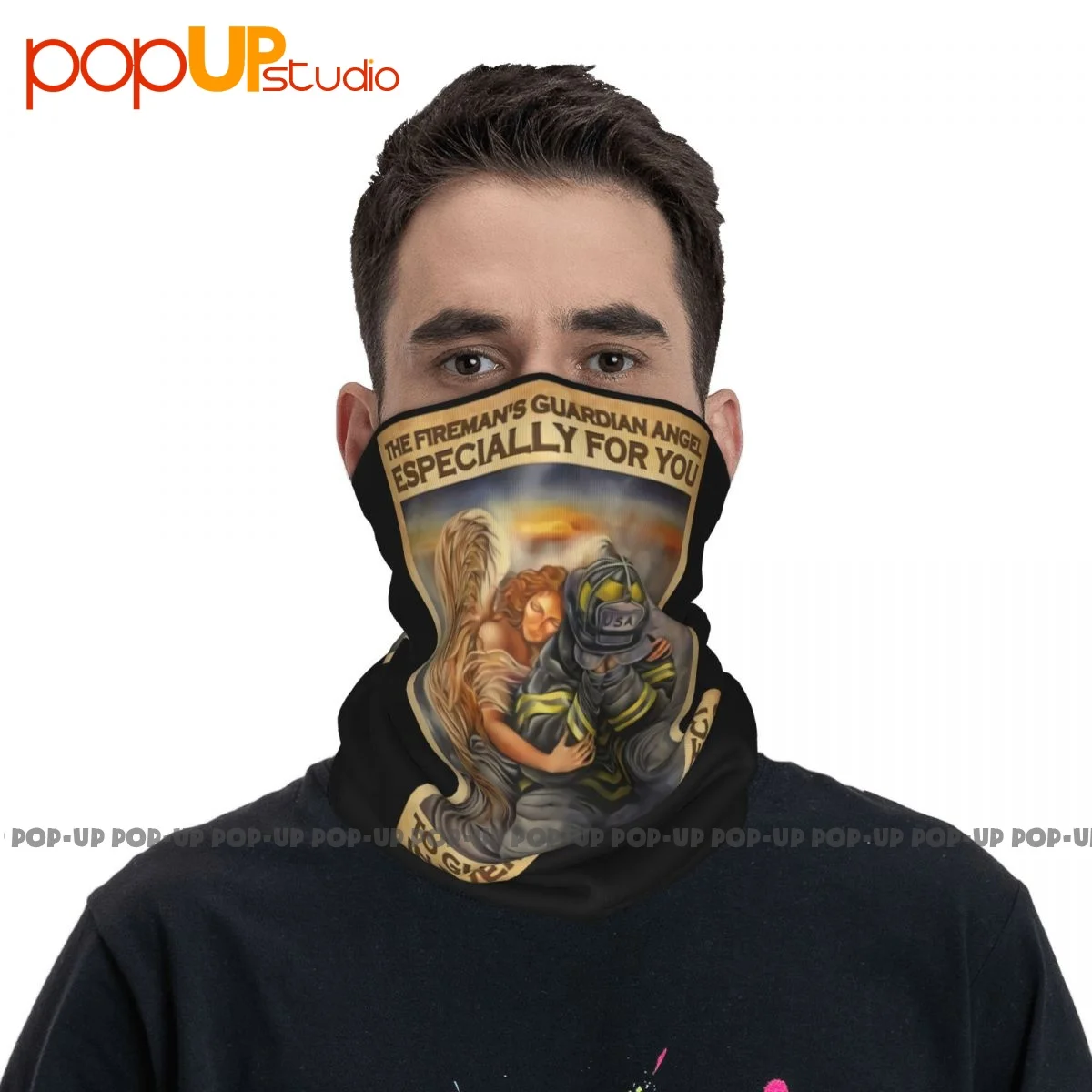 Firefighter Guardian Angel Especially For You To Guide And Protect Neck Gaiter Bandana Scarf Face Mask