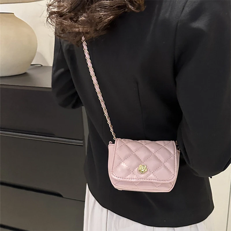 Fashion Lingge Small Square Bag Women's Chain Single Shoulder Crossbody Bag